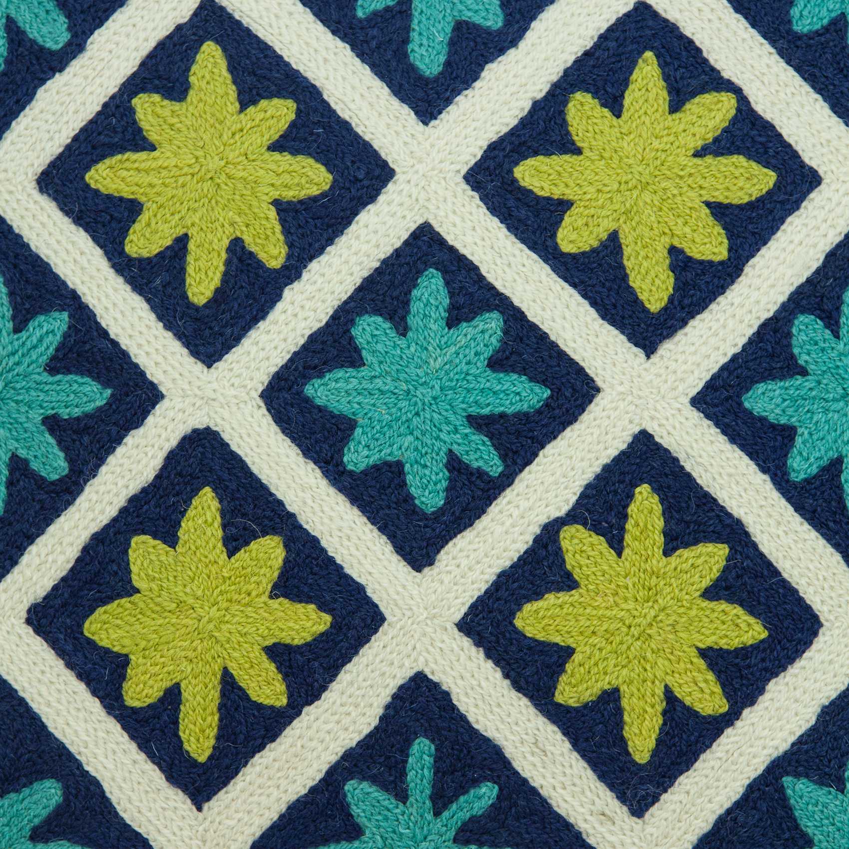 20" x 7" x 20" Handmade Traditional Multicolor Pillow Cover With Down Insert