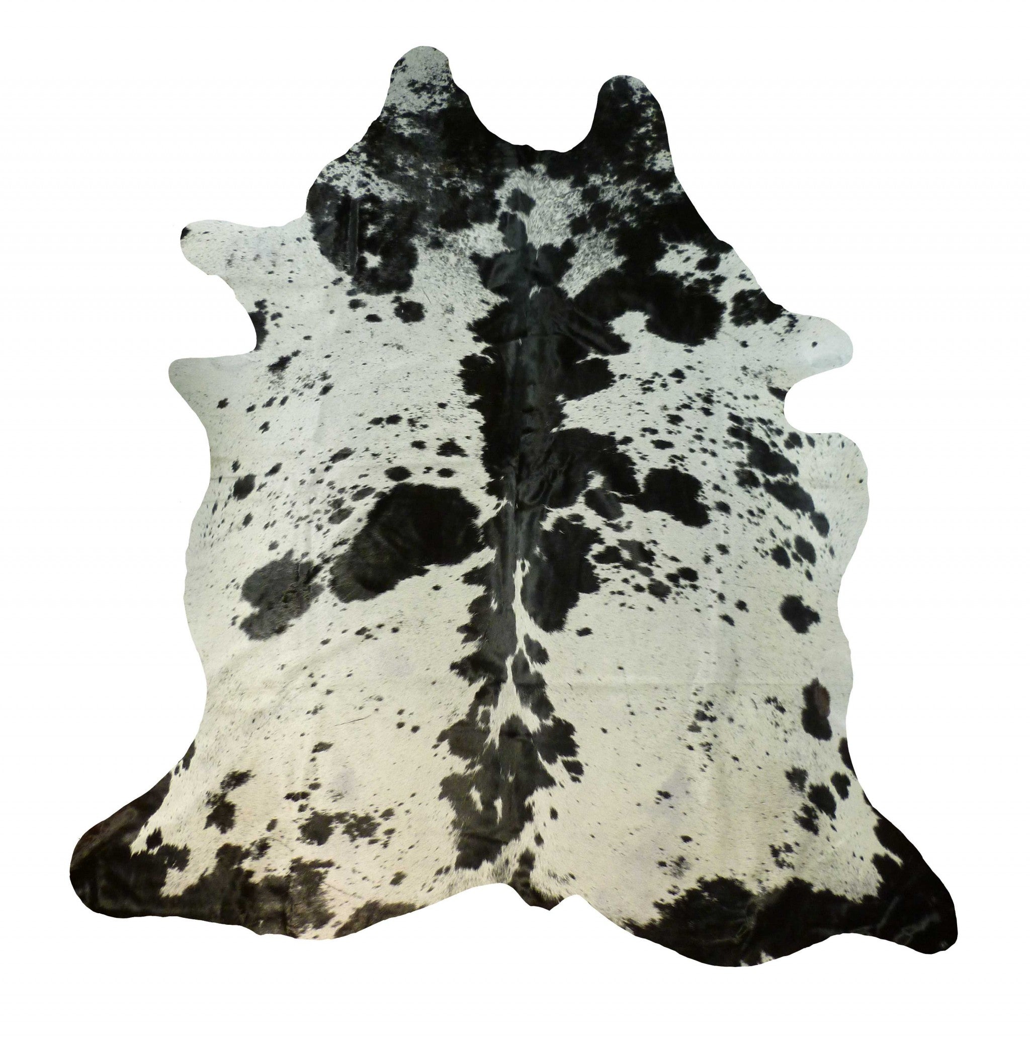 5.5 Ft  Black and White Brindled Cowhide Rug