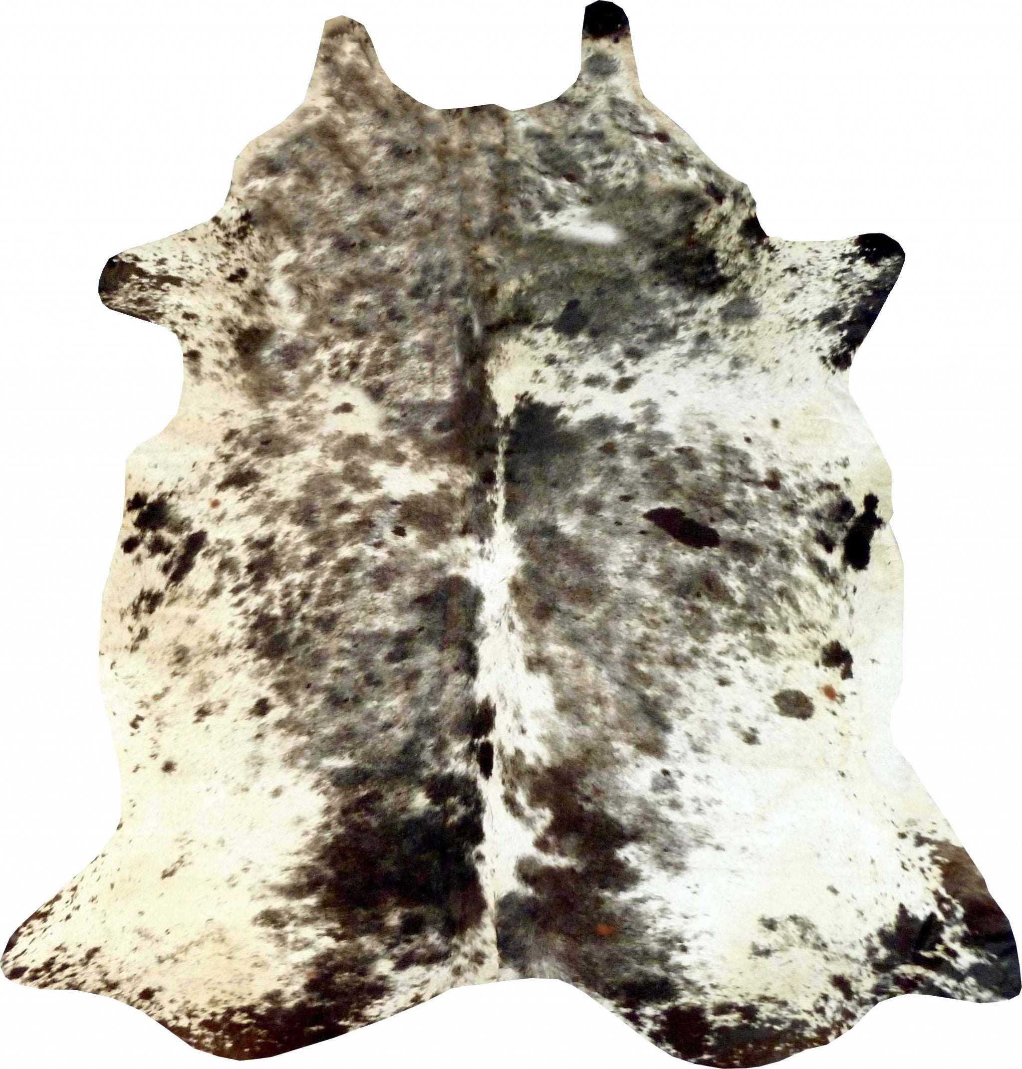 5.5 Ft  Black and White Brindled Cowhide Rug