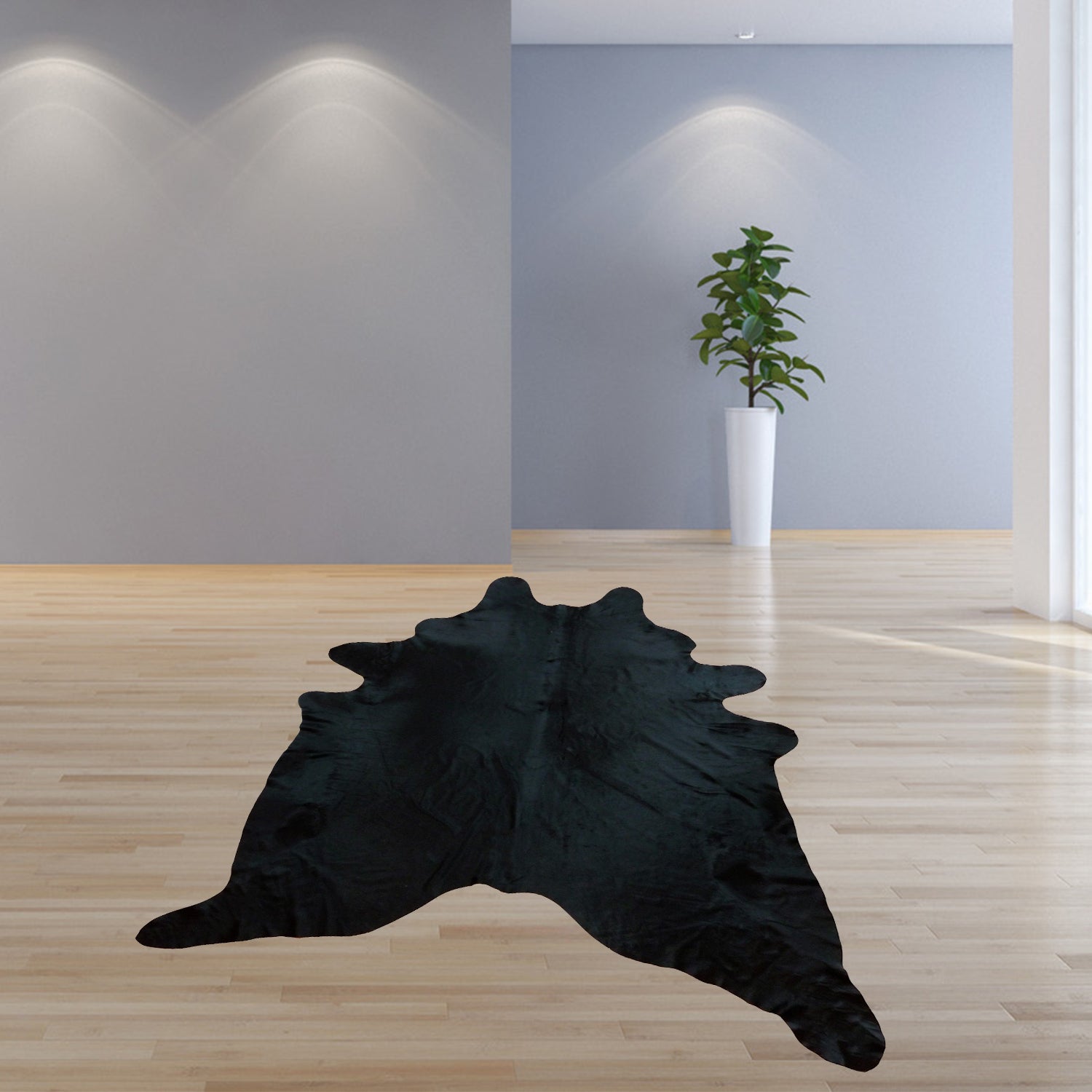 5.5 Ft  Natural Black Brindled Cowhide Rug
