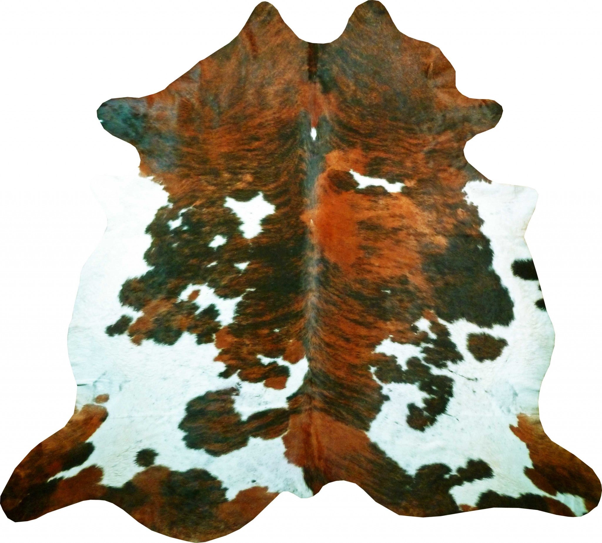 5.5 Ft  Tri-Colored Brindled Cowhide Rug