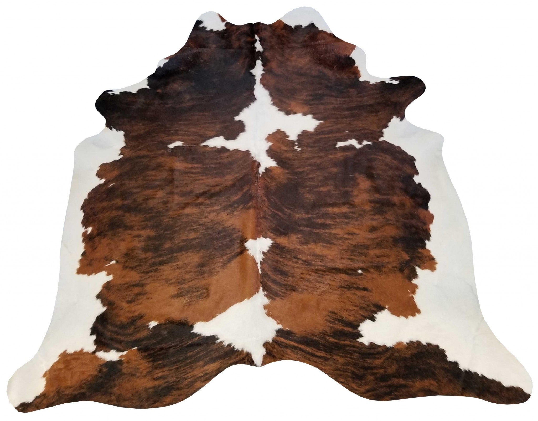 5.5 Ft  Tri-Colored Brindled Cowhide Rug