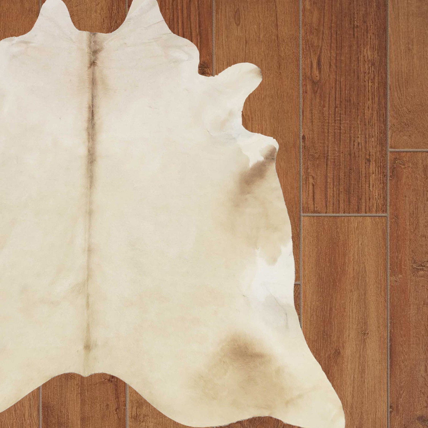 5.5 Ft  Champagne Brindled Cowhide Rug