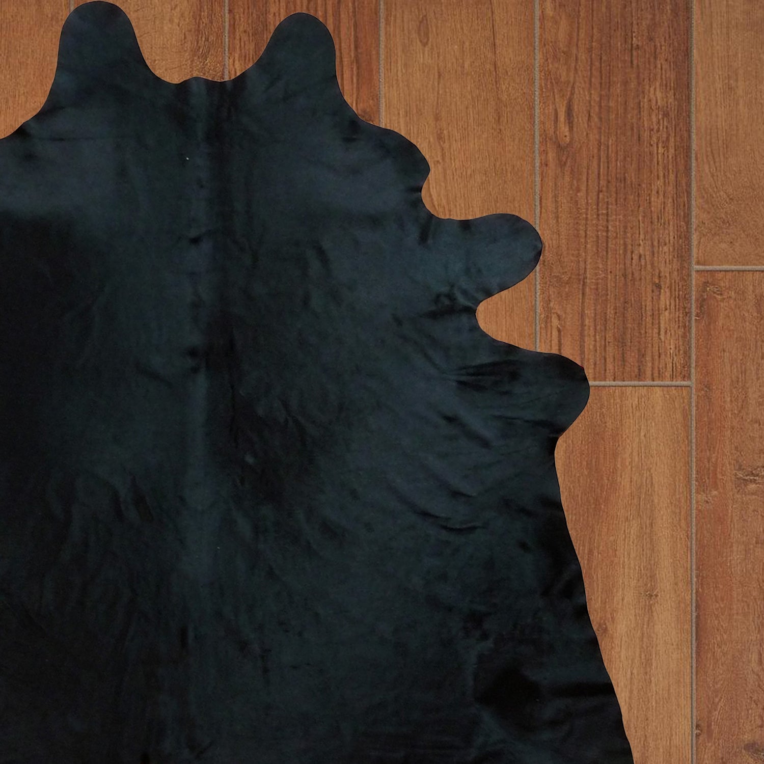 5.5 Ft  Black Dyed Brindled Cowhide Rug
