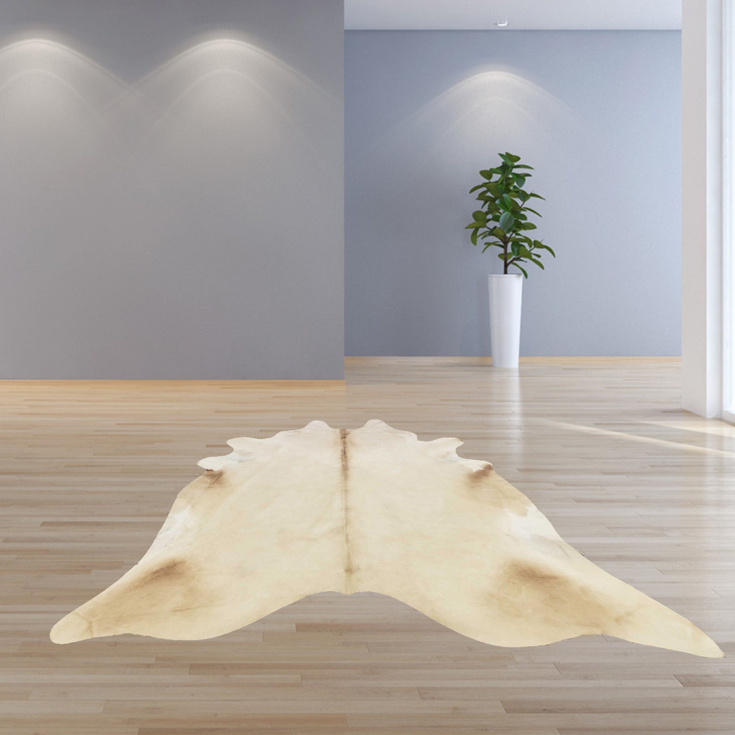 6' Blush Brindled Natural Cowhide Rug