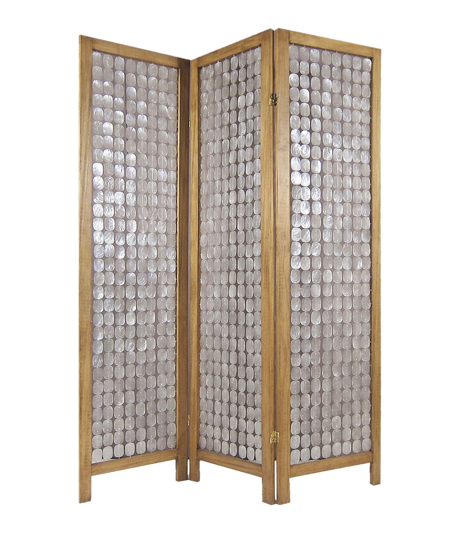 54" x 1.5" x 71" Clear Capiz Shell  Screen