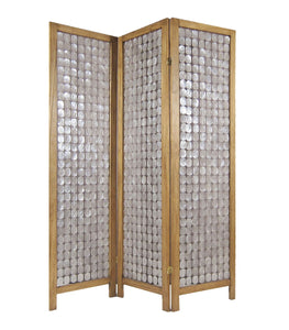 54" x 1.5" x 71" Clear Capiz Shell  Screen