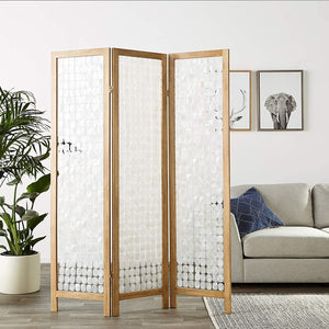 54" x 1.5" x 71" Clear Capiz Shell  Screen