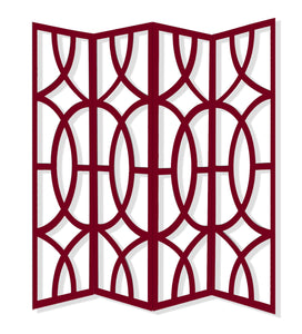 84" x 2" x 84" Red Wood 4 Panel  Screen