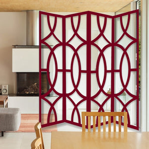 84" x 2" x 84" Red Wood 4 Panel  Screen