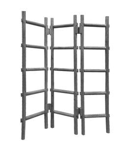 54" x 1.5" x 59" Gray Wood Blanket Rack  Screen