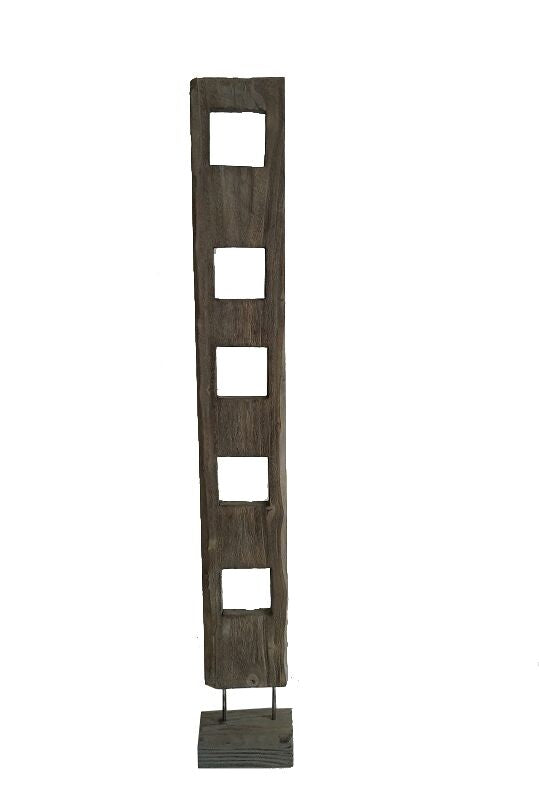 10" x 7" x 70" Weathered Brown, Organic Wood - Sculpture (Set of 2)