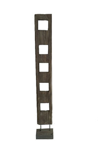10" x 7" x 70" Weathered Brown, Organic Wood - Sculpture (Set of 2)