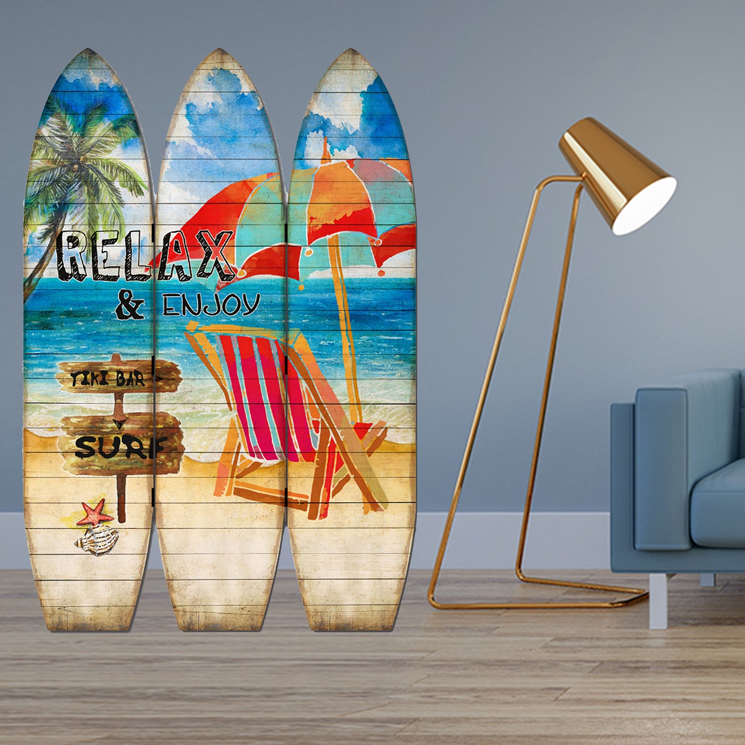 47"x1"x71" Multicolor Surfboard Screen