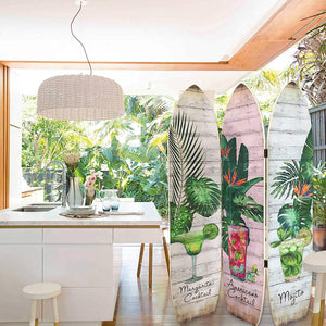 47" x 1" x 71" Multicolor Wood Surfboard  Screen