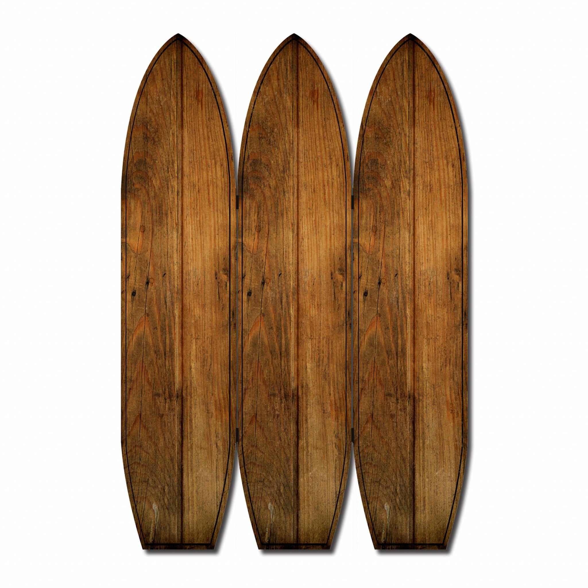 47" x 1" x 71" Brown Wood Coastal Surfboard  Screen