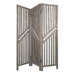 53" x 1.5" x 71" Weathered Brown Wood  Screen