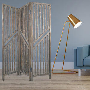 53" x 1.5" x 71" Weathered Brown Wood  Screen