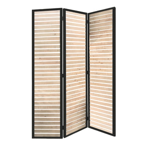 41" x 1.5" x 67" Natural Brown Wood And Metal  Screen