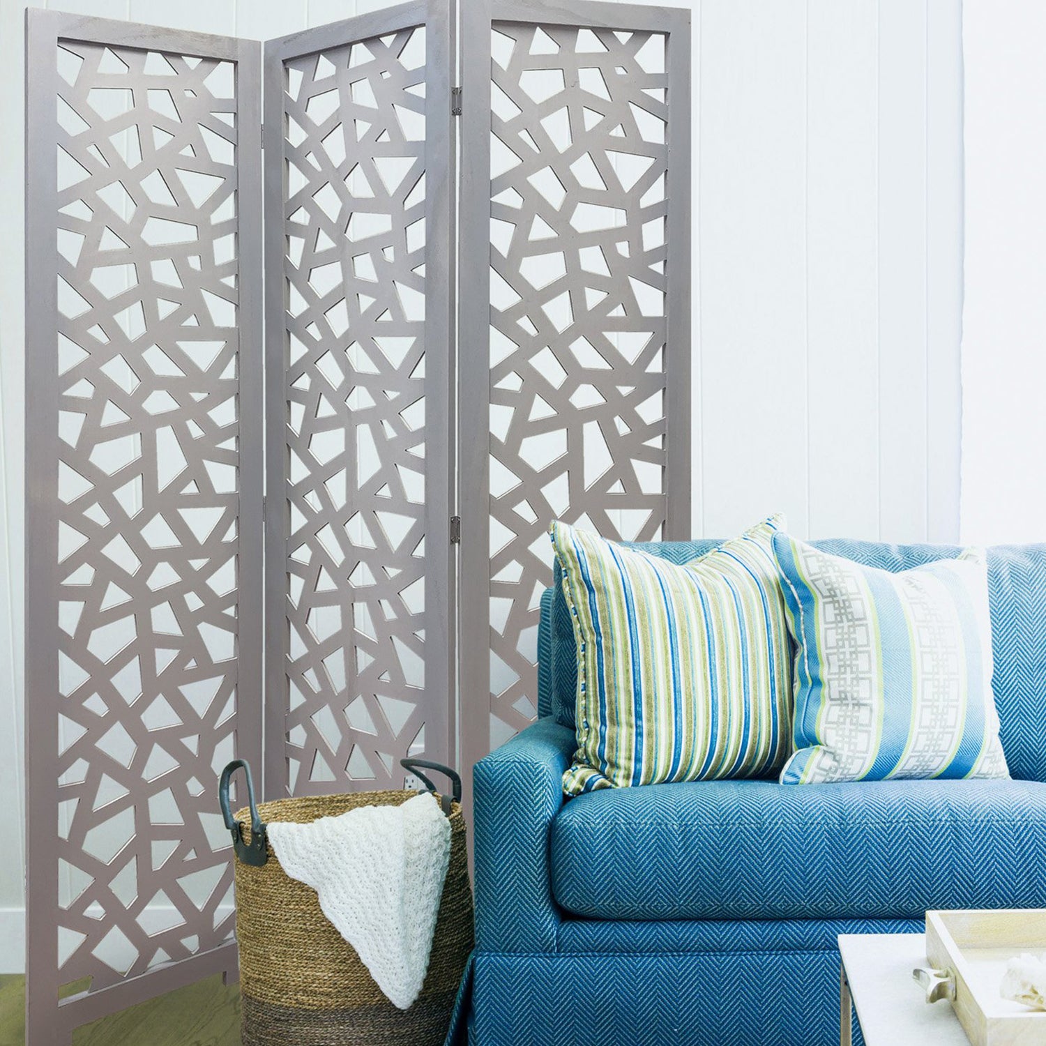 67" x 1.5" x 50" Gray Wood  Screen