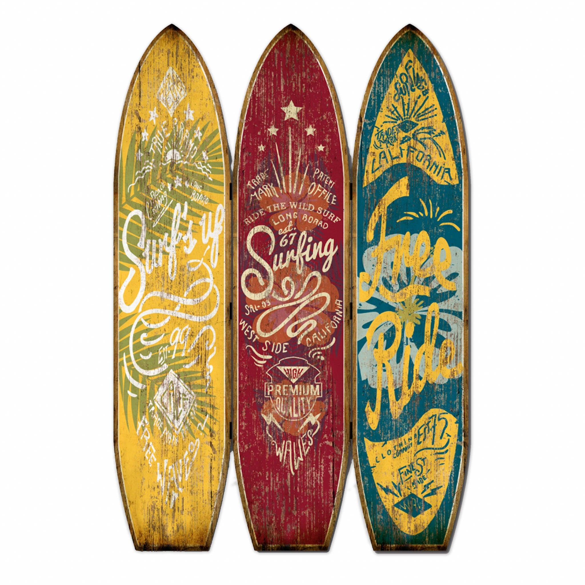 47" x 1" x 71" Multicolor Wood Endless Summer  Screen