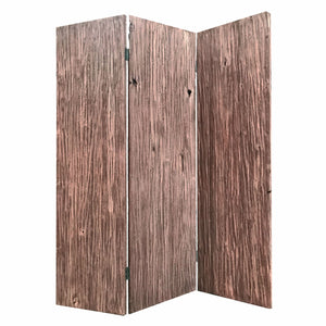53" x 2" x 71" x 72" Brown, Wood, Woodland - 3 Panel Screen