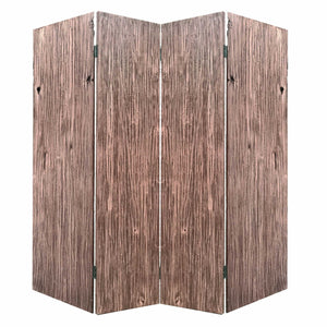 84" x 2" x 84" Brown, 4 Panel, Wood, Woodland - Screen