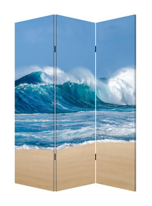 48" x 1" x 72" Multicolor, Canvas, Surf's Up - 3 Panel Screen