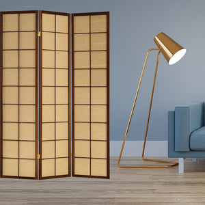 51" x 1" x 70" Brown, Shoji And Wood Calabasas - 3 Panel Screen