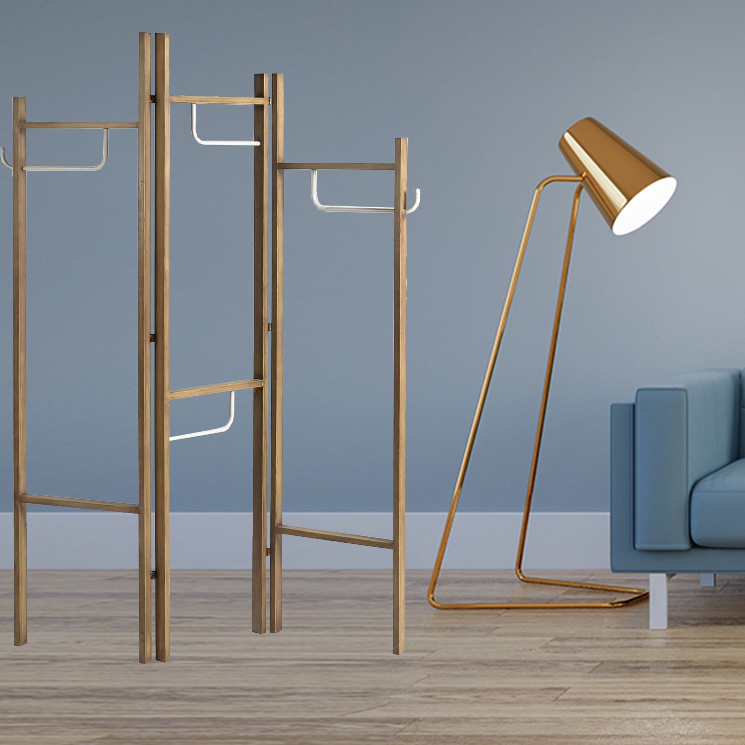 Modern Scandinavian Style 3 Panel Room Divider Screen