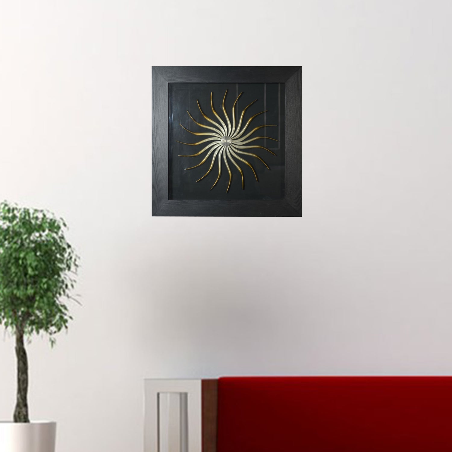 26" x 2" x 35" Black, Wood And Glass - Shadow Box