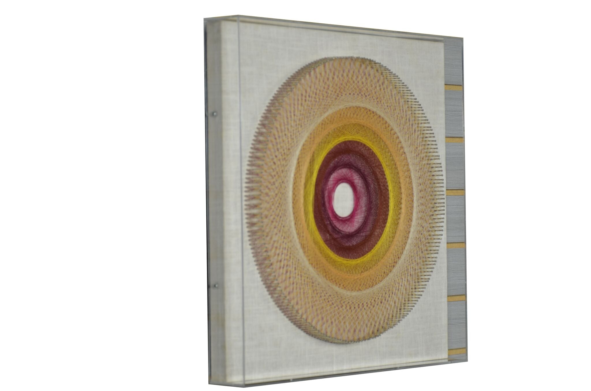 9" x 2" x 18" Multicolor, Glass And Fabric - Shadow Box