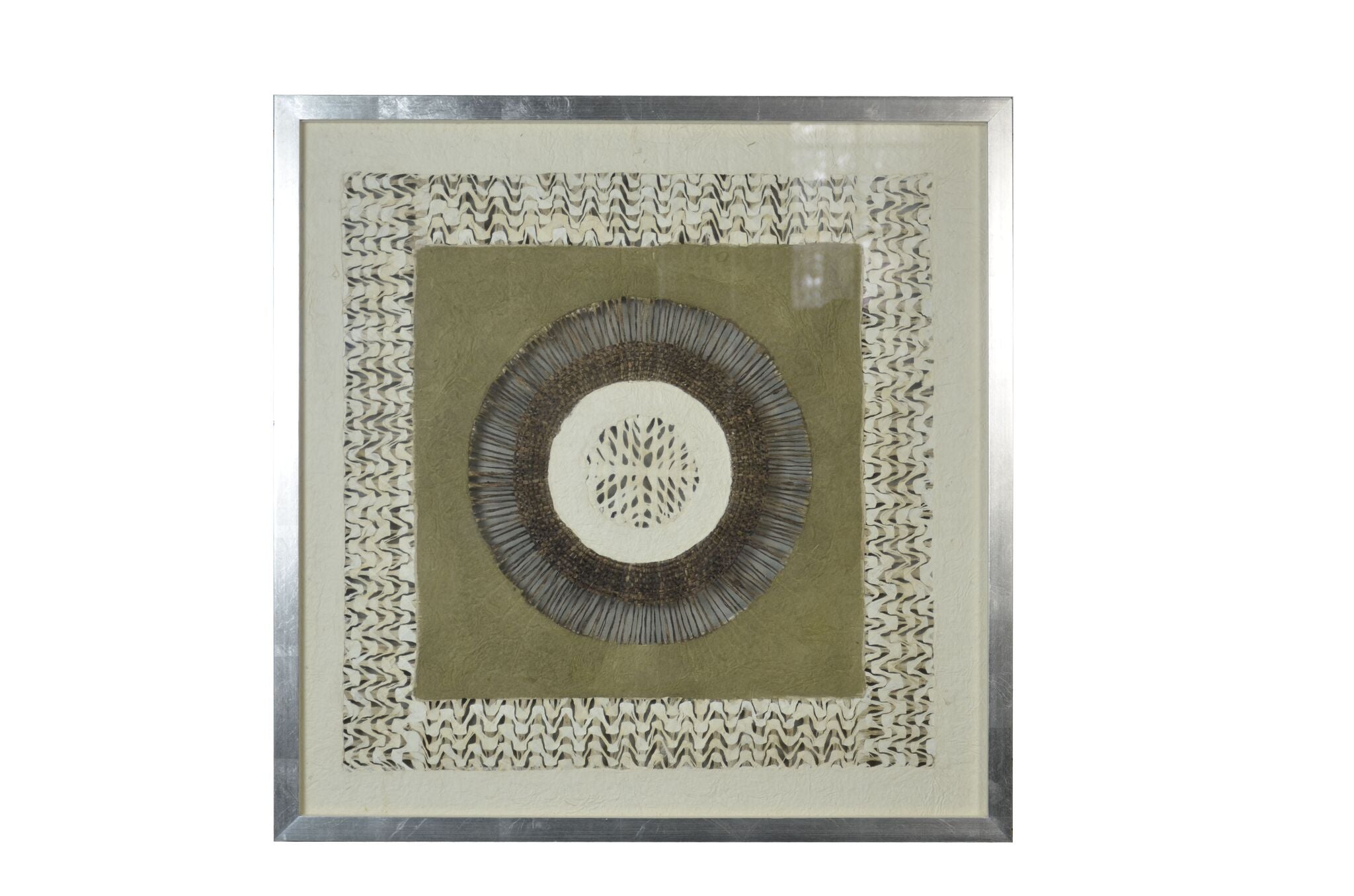 27" x 2" x 32" Natural Brown, Metal Glass - Shadow Box