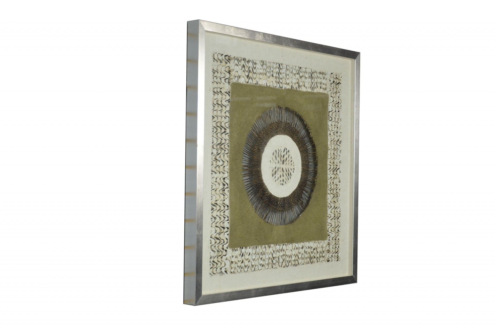 27" x 2" x 32" Natural Brown, Metal Glass - Shadow Box