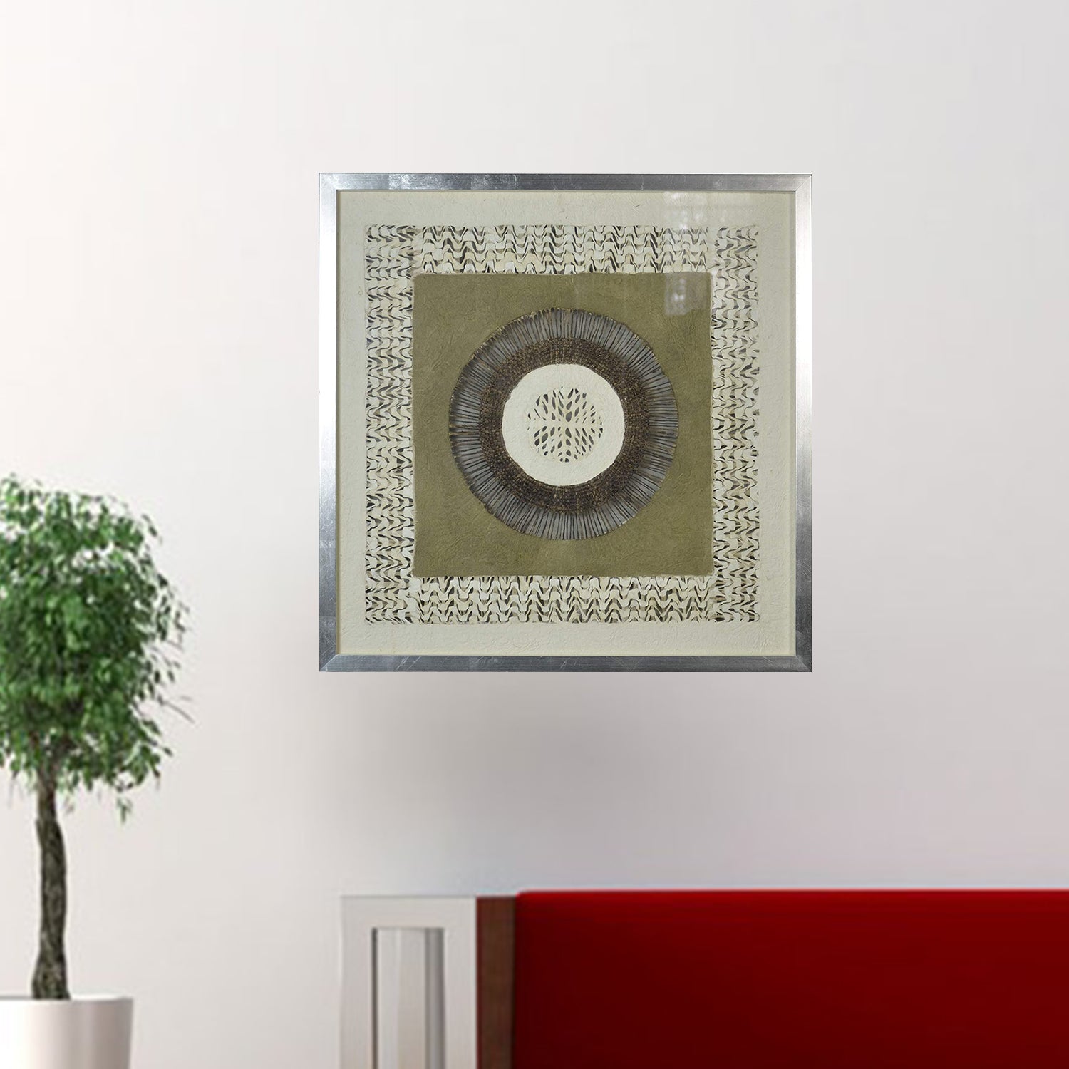 27" x 2" x 32" Natural Brown, Metal Glass - Shadow Box