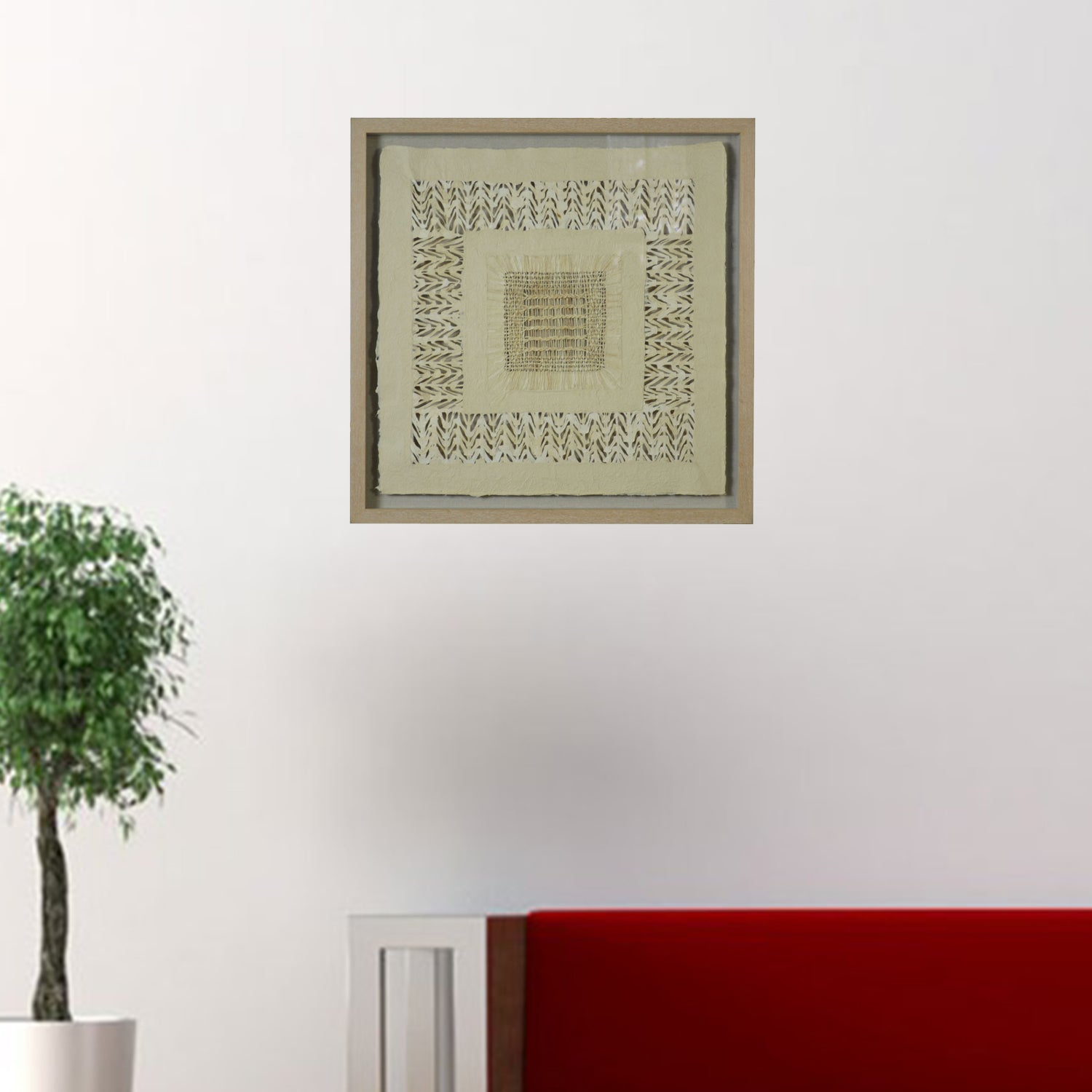 17" x 2" x 28" Natural Brown, Wood And Glass - Shadow Box