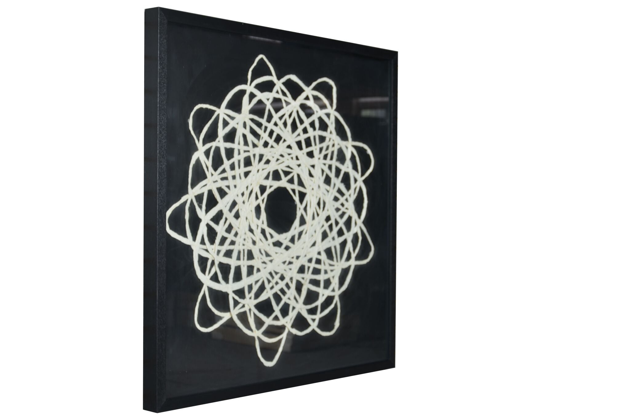 23" x 2" x 35" Black & White, Wood And Paper - Shadow Box