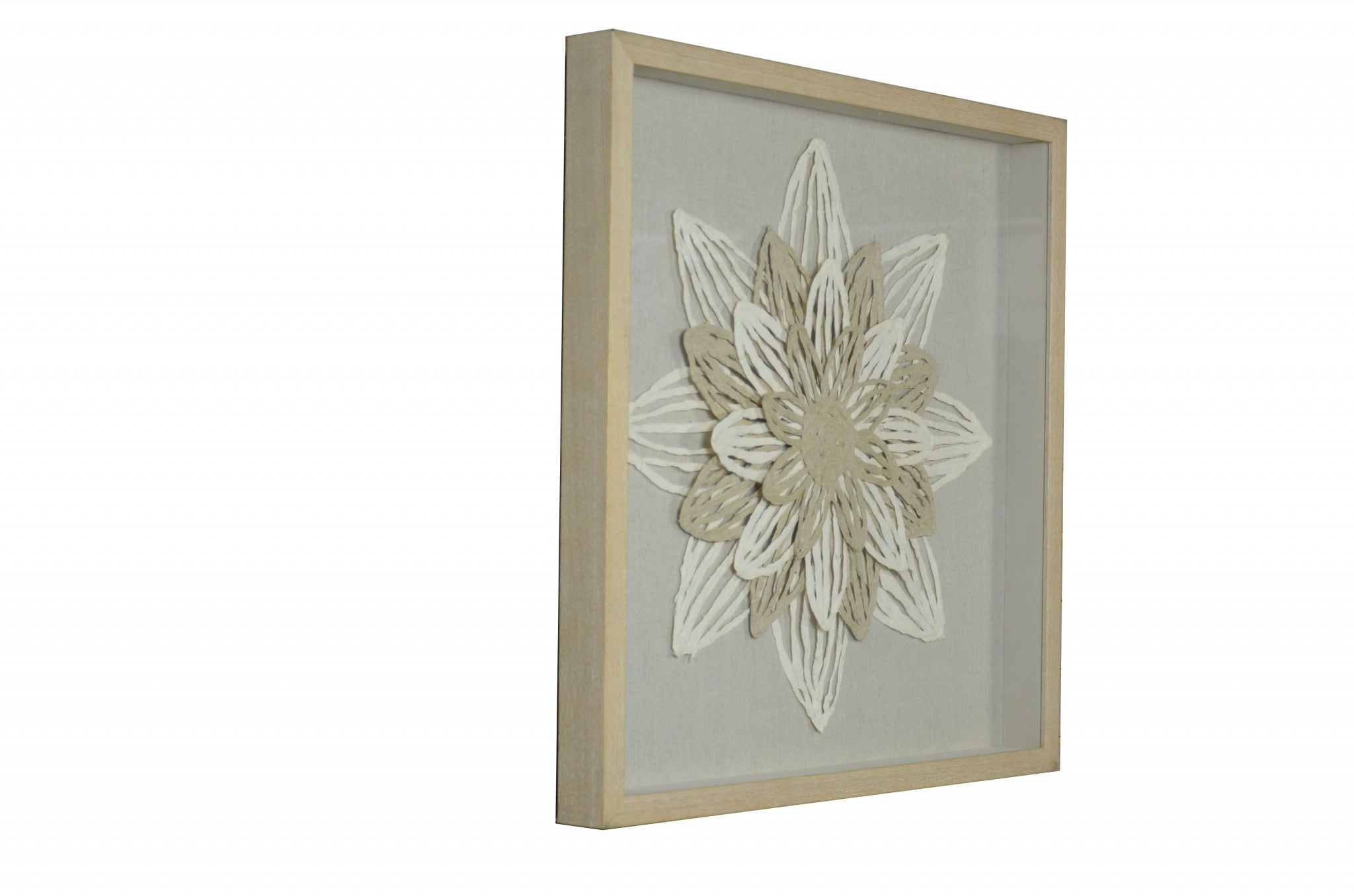 15" x 2" x 28" Natural Brown, Paper And Glass - Shadow Box