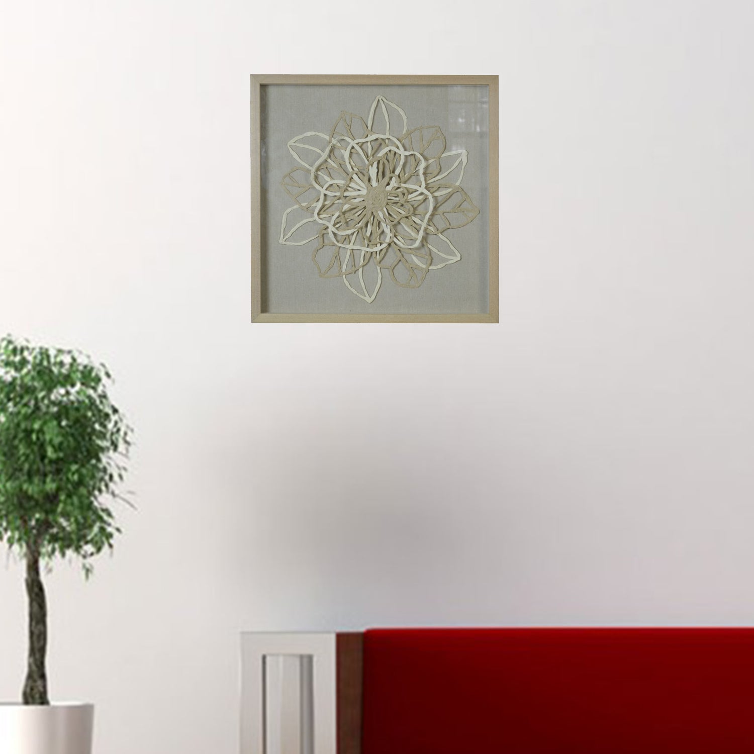 15" x 2" x 28" Natural Brown, Wood, Paper And Glass - Shadow Box