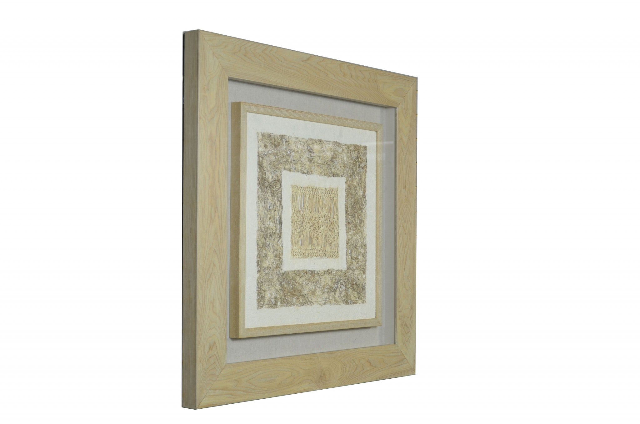 27" x 2" x 35" Natural Brown, Wood And Glass - Shadow Box