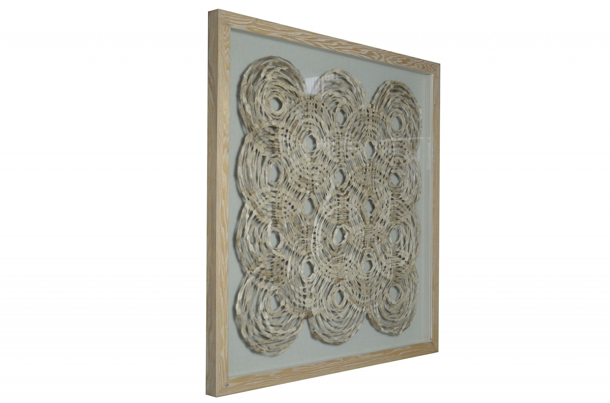 61" x 2" x 47" Natural Brown, Wood And Glass - Shadow Box