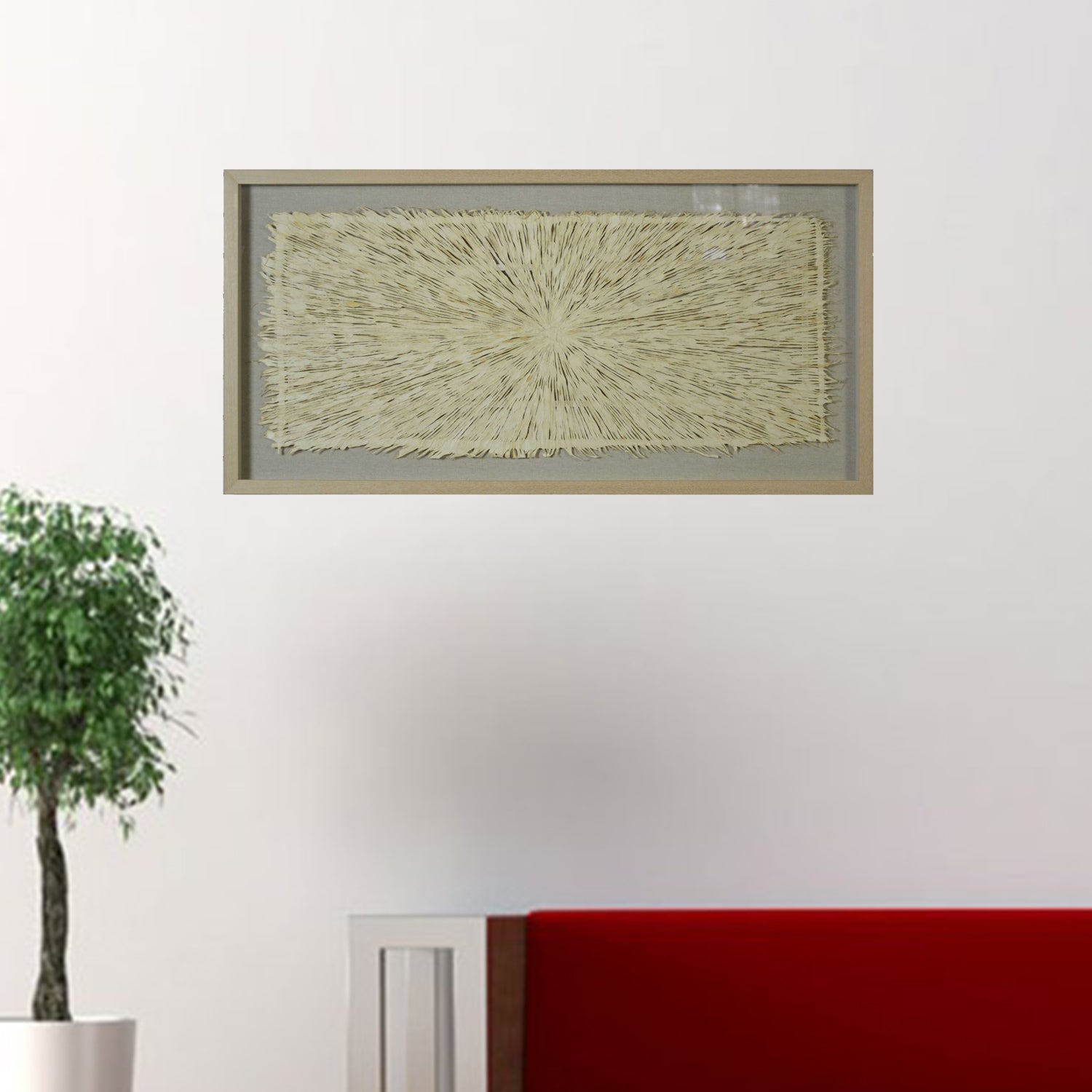 9" x 2" x 24" Natural Brown, Wood And Glass - Shadow Box