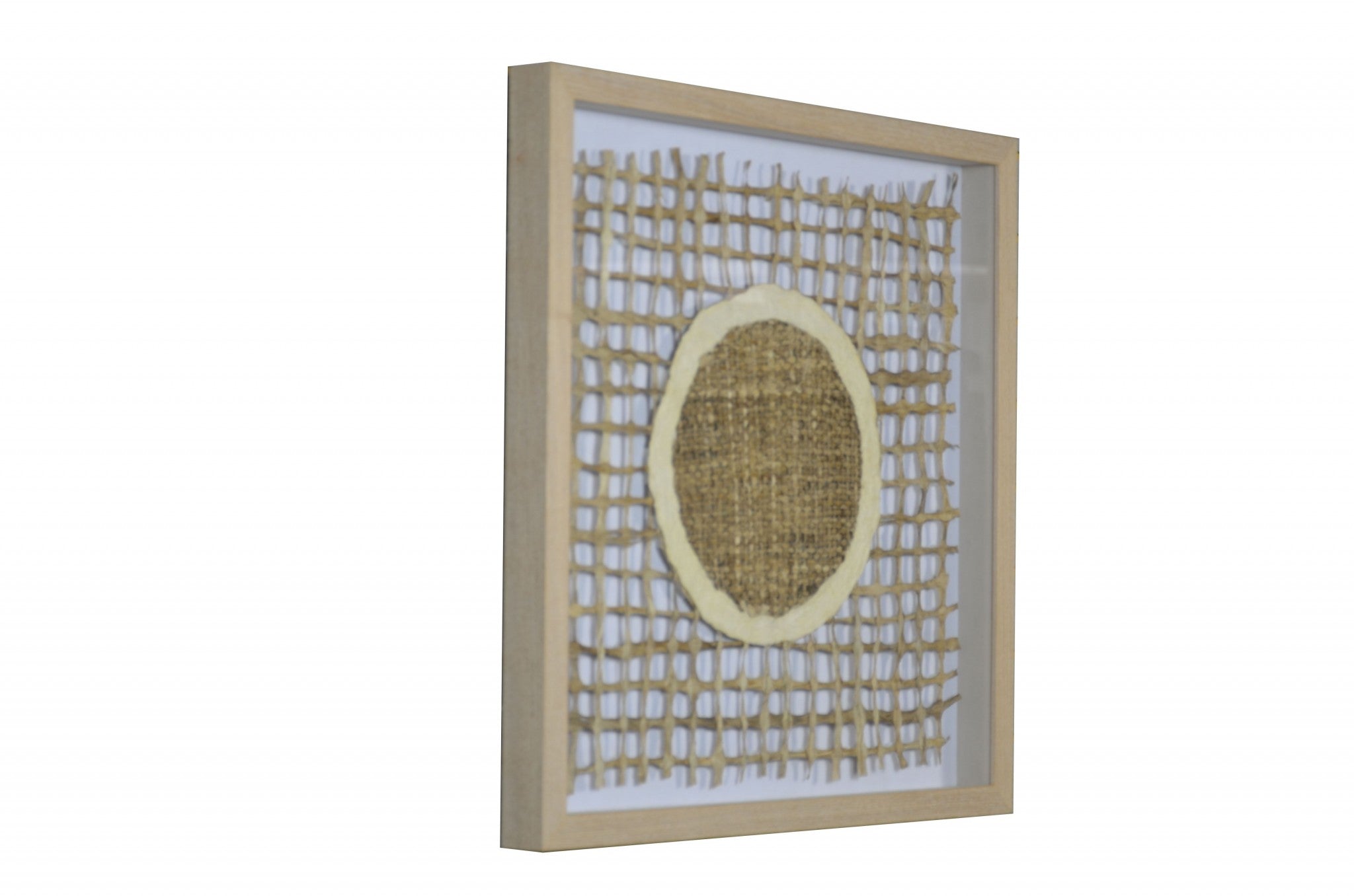 9" x 2" x 24" Classy Natural Brown, Paper And Glass - Shadow Box