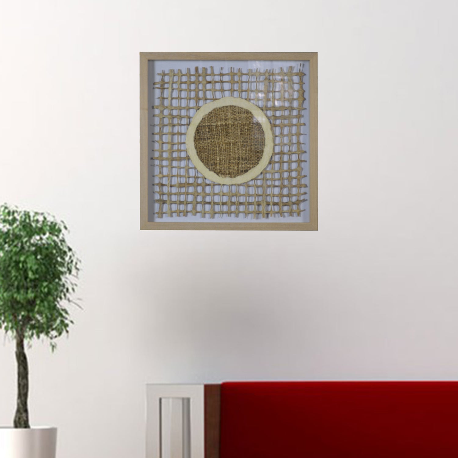 9" x 2" x 24" Classy Natural Brown, Paper And Glass - Shadow Box