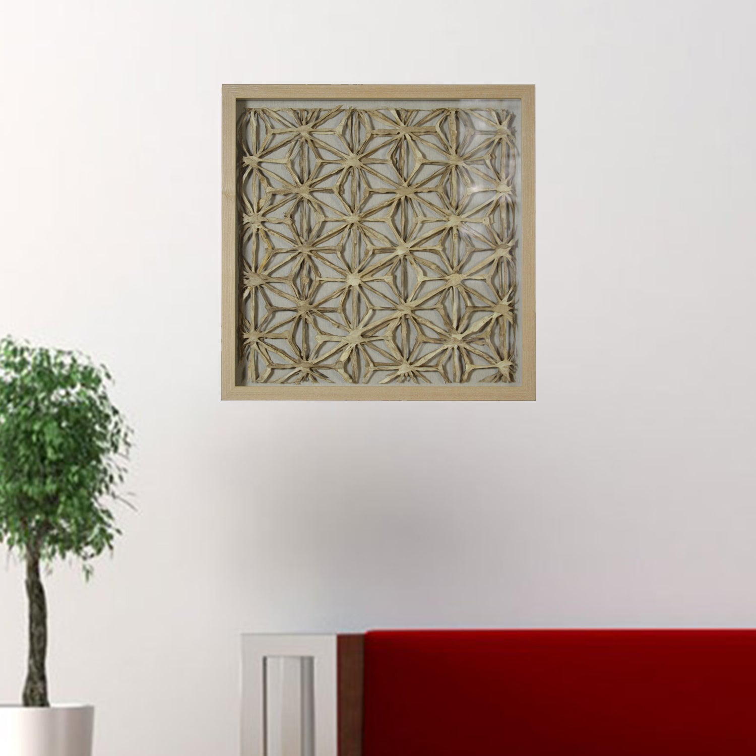 14" x 2" x 24" Classic Natural Brown, Wood And Glass - Shadow Box