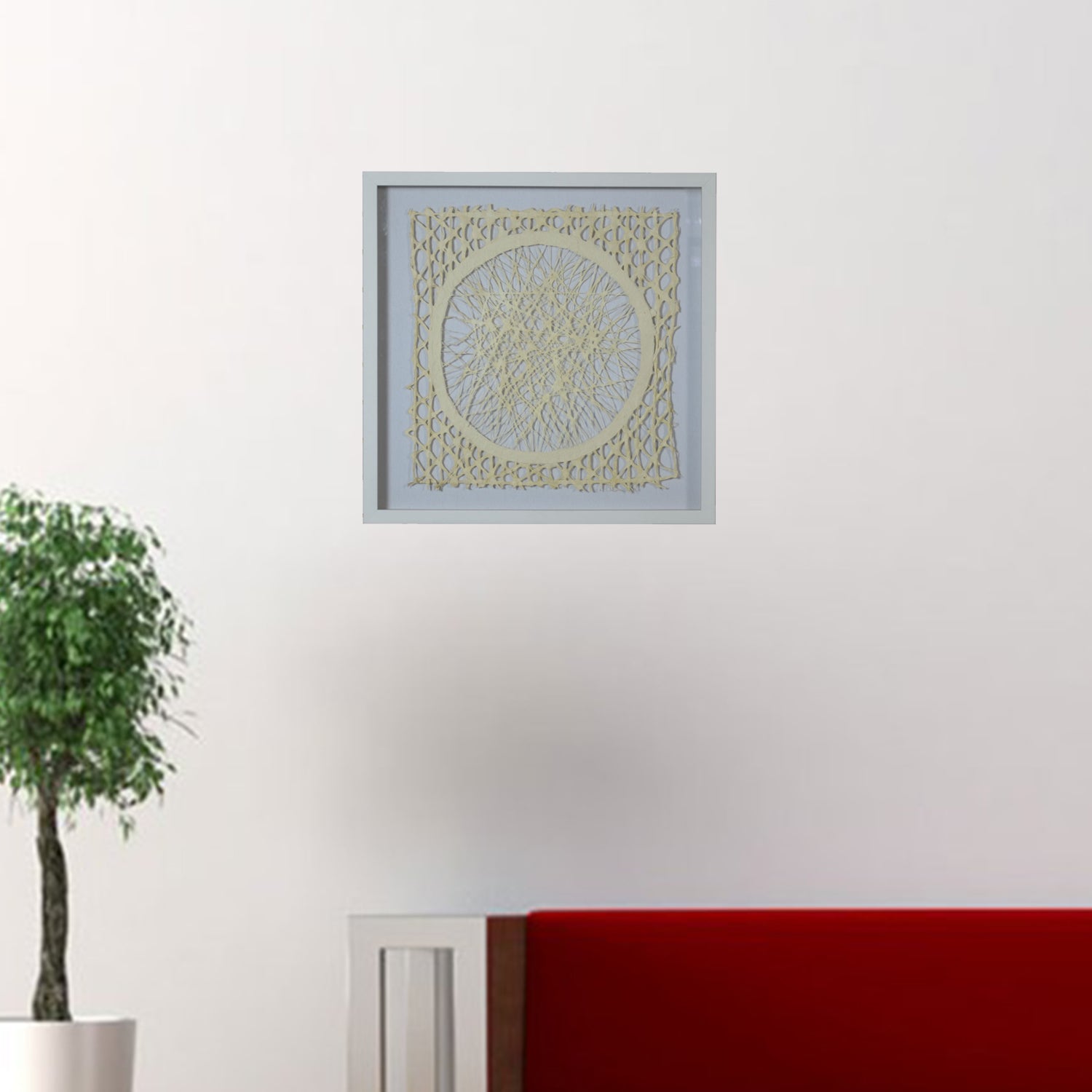 White and Natural Paper Cutout Shadow Box