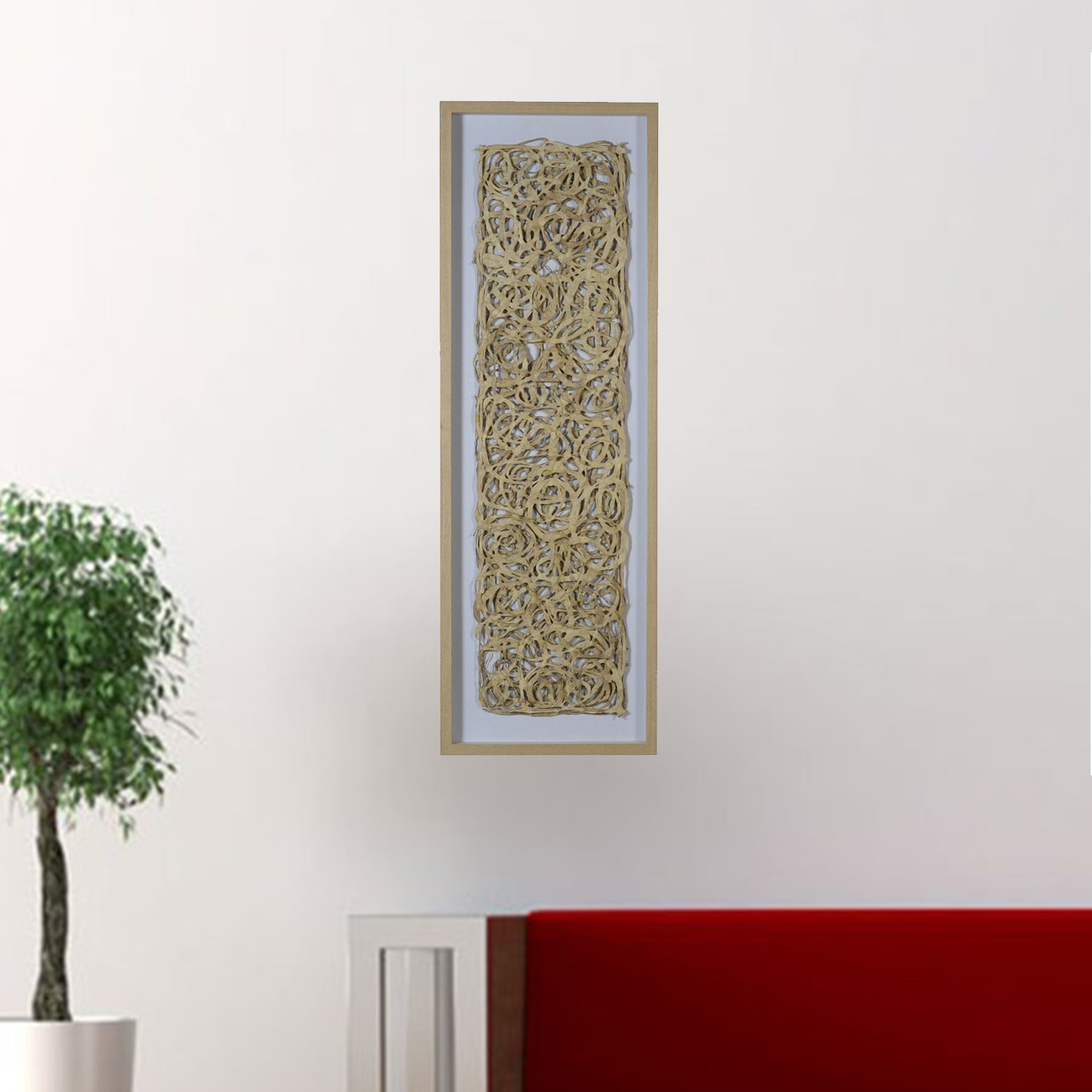 20" x 2" x 20" Natural Brown, Wood And Glass - Shadow Box