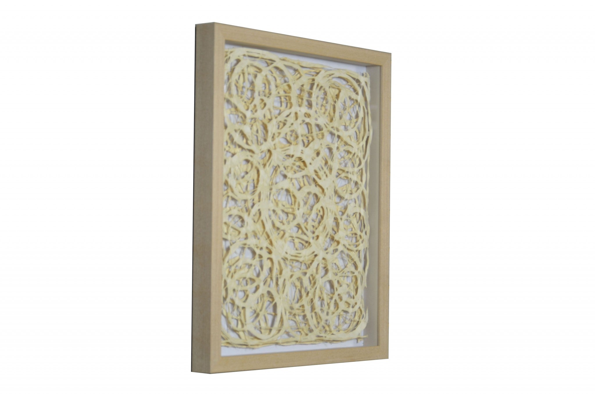 21" x 2" x 24" Natural Brown, Wood, Paper And Glass - Shadow Box