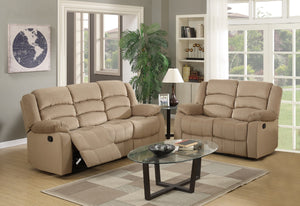 60'' X 35''  X 40'' Modern Beige Leather Sofa And Loveseat