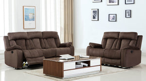 84" X 38" X 40"  Modern Brown Leather Sofa And Loveseat